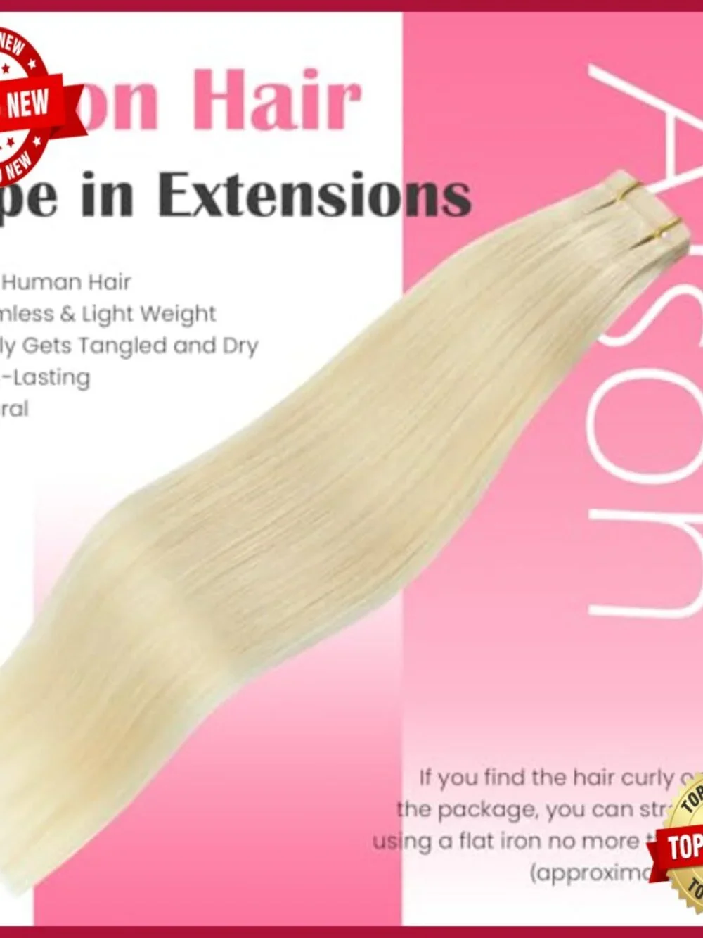 20 Inch Tape-In Human Hair Extensions 20 Piece Set Straight Silky